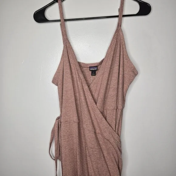 New Patagonia Wear With All Dress Wrap Evening Mauve Sz L Hemp Blend Longplains - Picture 4 of 13